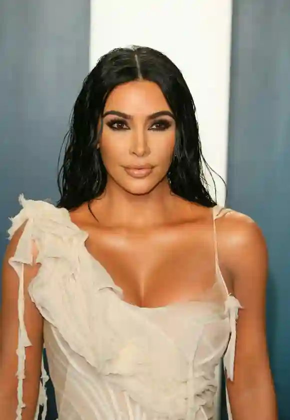 Kim Kardashian attends the 2020 Vanity Fair Oscar Party in Beverly Hills on February 9, 2020.