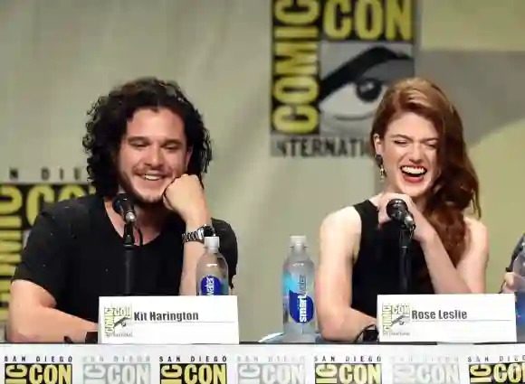 Kit Harington and Rose Leslie at the 2013 Comic-Con.