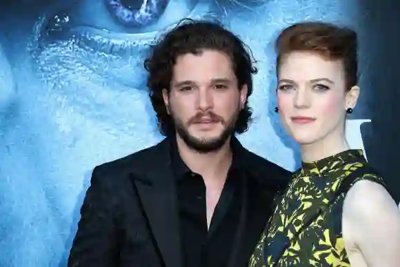 Kit Harington et Rose Leslie lors de la première de la saison 7 de "Game of Thrones" en 2017.