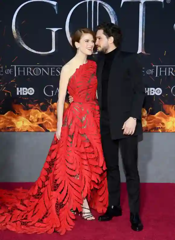 Kit Harington et Rose Leslie lors de la première de la saison 8 de "Game of Thrones" en 2019.