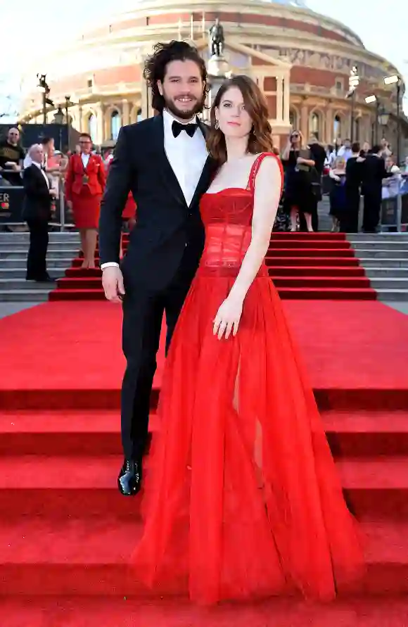 Kit Harington and Rose Leslie at the 2017 Olivier Awards.
