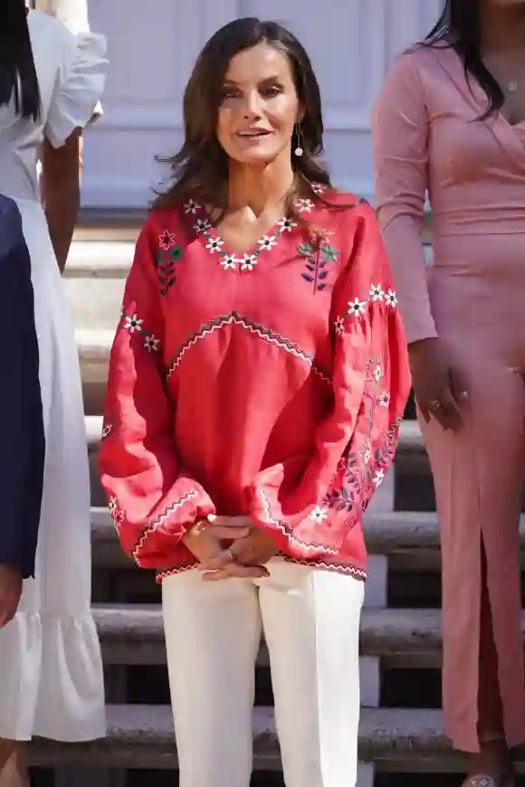 Queen Letizia of Spain shows off gray hair
