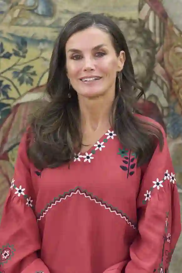 Queen Letizia of Spain shows off gray hair