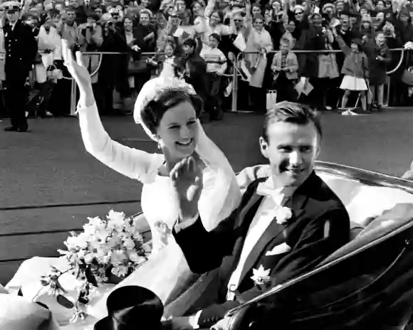 Queen Margrethe at her wedding