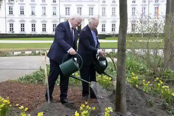 King Charles and Frank-Walter Steinmeier in the park of Bellevue Palace