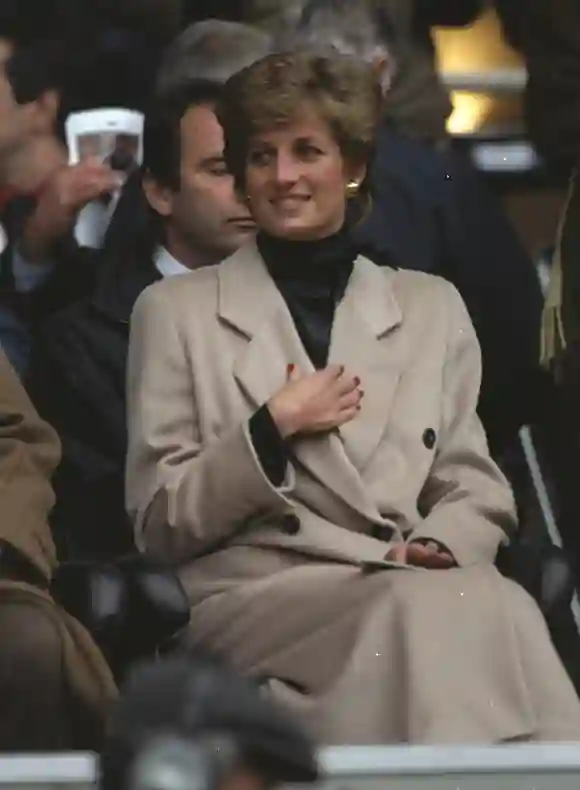 Lady Diana at a Five Nations Championships match in Paris on January 21, 1995