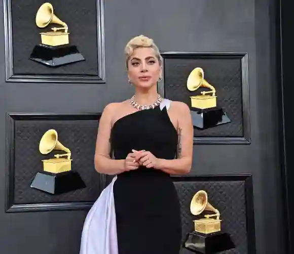 Lady Gaga arrives for the 64th annual Grammy Awards at the MGM Grand Garden Arena in Las Vegas, Nevada on Sunday, April