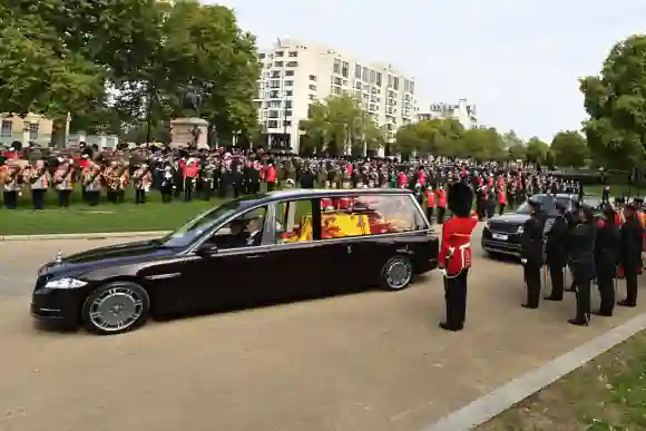 The Queen begins her final journey in this hearse
