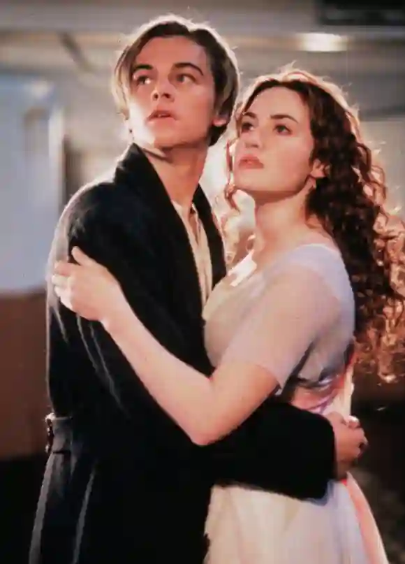 Leonardo DiCaprio as "Jack" and Kate Winslet as "Rose" in 'Titanic'.