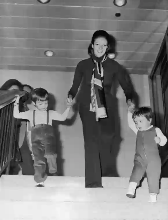 Maggie Smith avec ses enfants, Chris Larkin et Toby Stephens