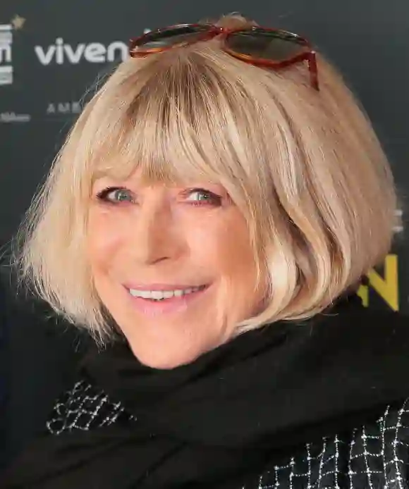 Marianne Faithfull poses on April 11, 2016 at the cinematheque Francaise in Paris during the opening of the Gus Van Sant exhibition