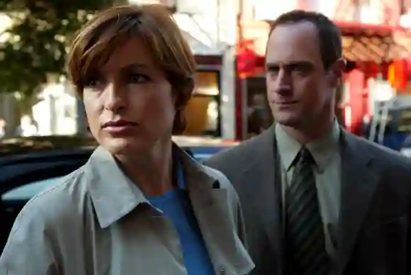 Mariska Hargitay and Christopher Meloni as Benson and Stabler for Law & Order: SVU