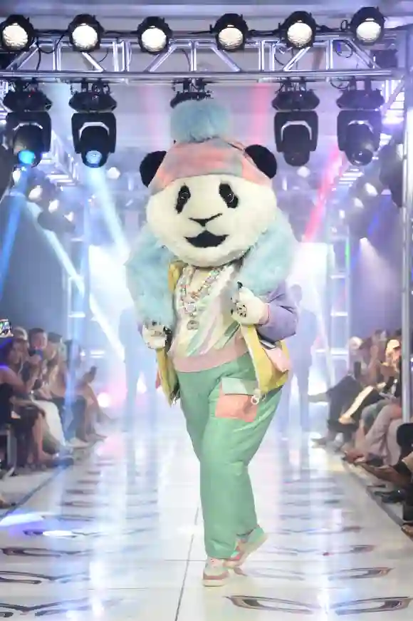 "The Panda" participates in a runway show for the premiere of Fox's "The Masked Singer" Season 2 at The Bazaar at the SLS Hotel Beverly Hills on September 10, 2019