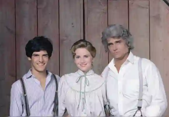 Matthew Layorteaux, Melissa Gilbert and Michael Landon in 1982.