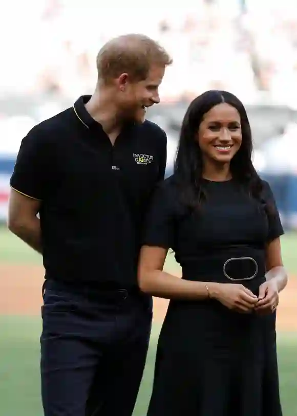 Duchess Meghan and Prince Harry at an MLB game in London