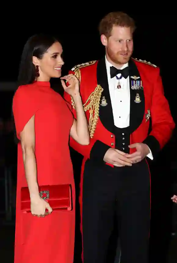 Prince Harry, Duke of Sussex and Meghan, Duchess of Sussex arrive to attend The Mountbatten Festival of Music at the Royal Albert Hall in London on March 7, 2020