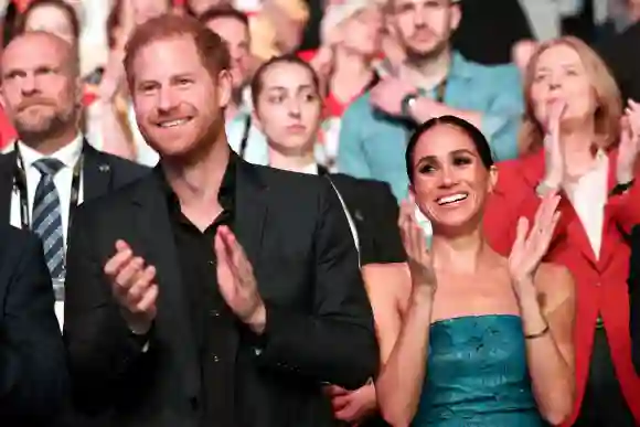 Harry and Meghan during the closing ceremony of the Invictus Games