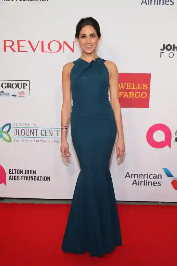 Meghan Markle attends the Elton John AIDS Foundation's 13th Annual An Enduring Vision Benefit at Cipriani Wall Street powered by CIROC Vodka on October 28, 2014