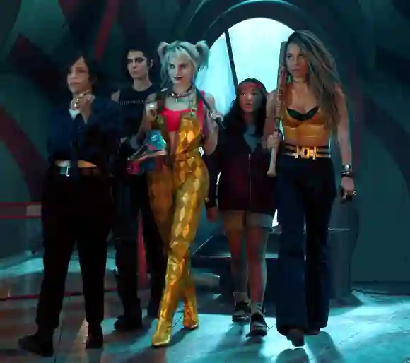 Rosie Perez, Mary Elizabeth Winstead, Margot Robbie, Ella Jay Basco and Jurnee Smollett-Bell in a scene from the movie 'Birds of Prey'