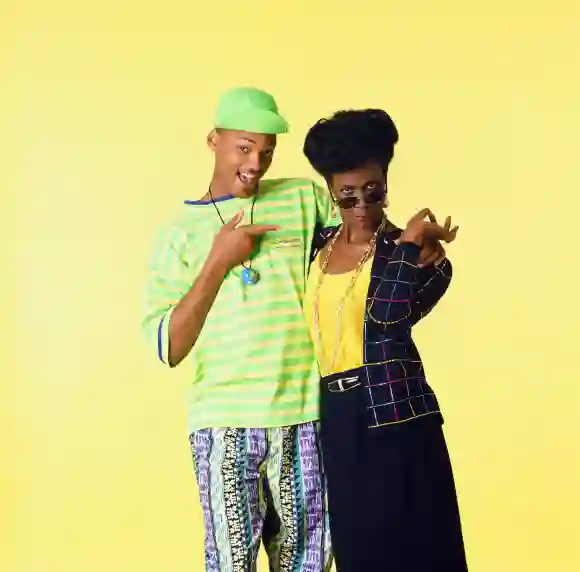 Will Smith and Janet Hubert in a promotional image for the series 'The Prince of Rap'