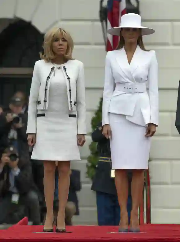 Brigitte Macron and Melania Trump