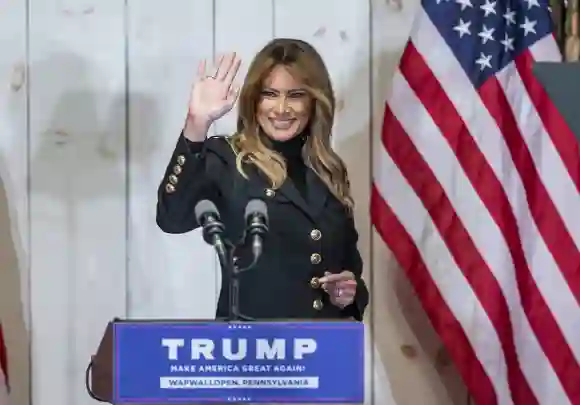Melania Trump en el acto Make America Great Again el 31 de octubre de 2020