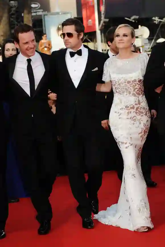 Michael Fassbender, Brad Pitt y Diane Kruger asisten al estreno de 'Inglourious Basterds' durante el 62 ° Festival Internacional de Cine de Cannes el 20 de mayo de 2009 en Cannes, Francia.