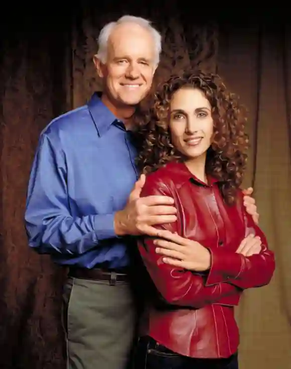 Mike Farrell and Melina Kanakaredes