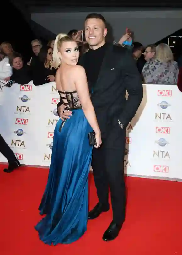 Olivia Buckland and Alex Bowen attend the National Television Awards 2020 at The O2 Arena on January 28, 2020.