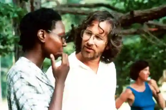 Whoopi Goldberg and Steven Spielberg filming 'The Color Purple'