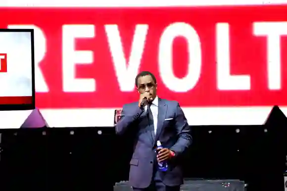 Sean "Diddy" Combs speaks at the REVOLT TV First Annual Upfront presentation on April 22, 2014, in New York City.