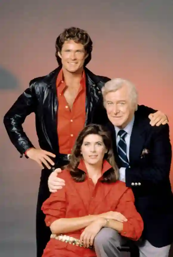 Patricia McPherson,  David Hasselhoff, Edward Mulhare in 'Knight Rider'