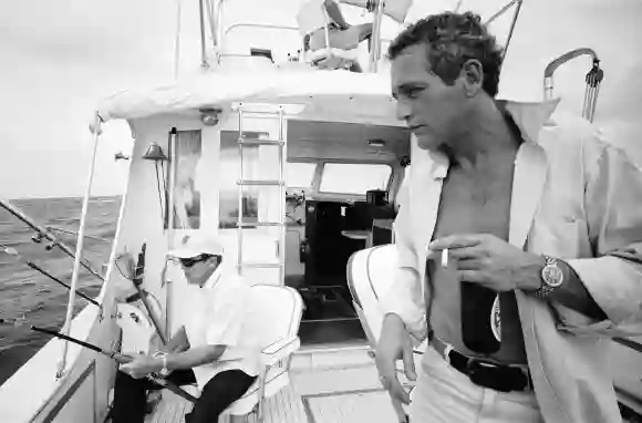 Paul Newman sur un bateau de pêche