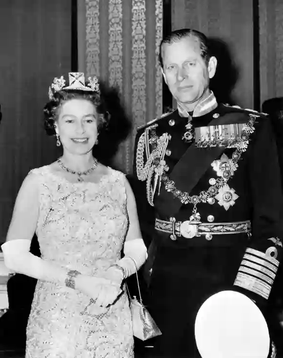 Queen Elizabeth II and Prince Philip, Duke of Edinburgh on their 25th Wedding Anniversary