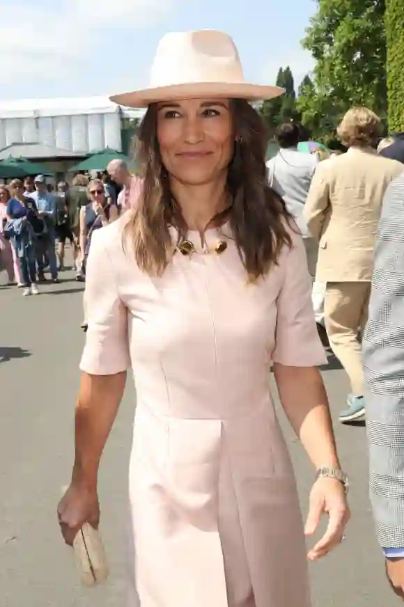 Pippa Middleton attends the 2019 Wimbledon Championships in London, England.