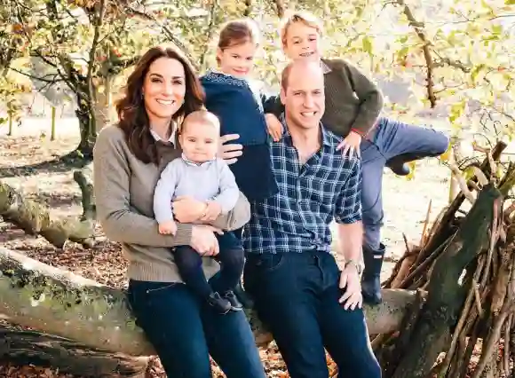 Kate Middleton and Princes Louis, Charlotte, William and George