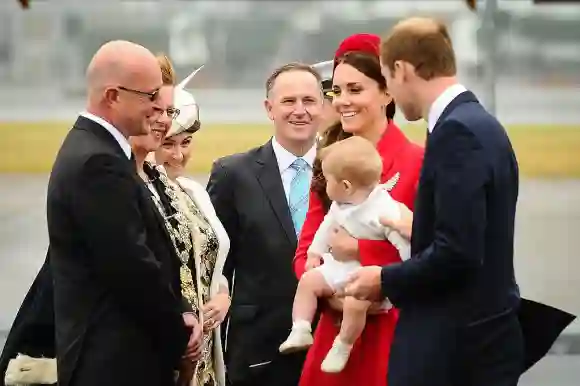 Princess Kate, Prince William and Prince George with John Key