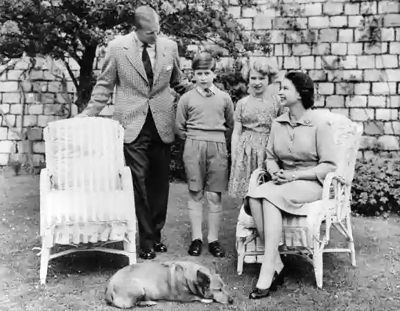 Prince Philip, Prince Charles, Princesse Anne et Reine Elizabeth II