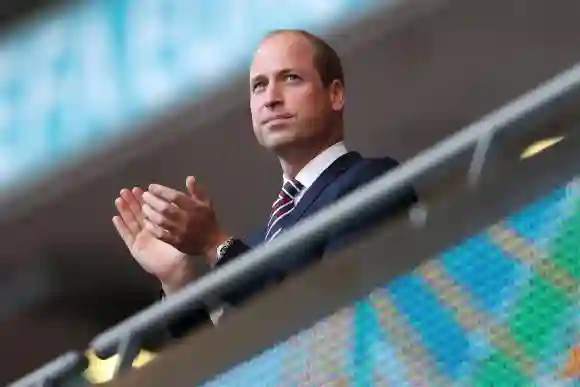 Prince William, The Duke of Cambridge applauds prior to the UEFA Euro 2020 Championship Semi-final match, July 7, 2021.