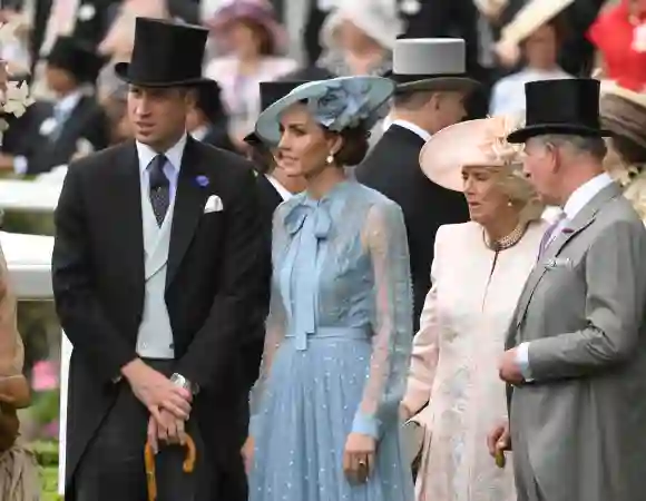 Prince William, Duchess Catherine, Duchess Camilla and Prince Charles at Royal Ascot in 2019.