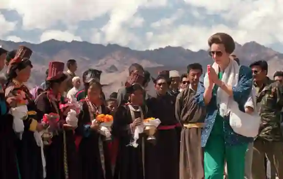 Princesa Ana en visita oficial al Tibet en 1992