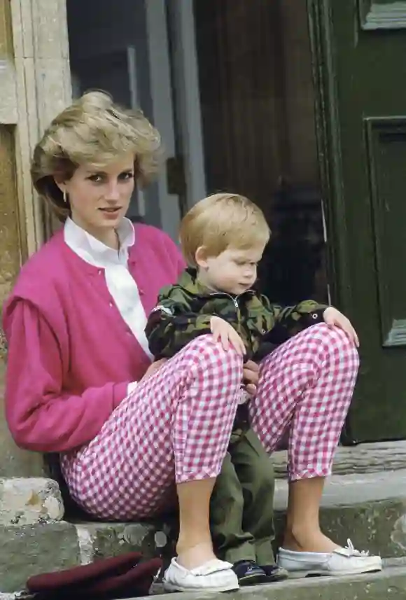 La Princesa Diana y el Príncipe Harry en Highgrove