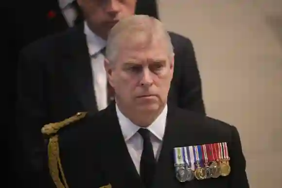 Le Prince Andrew lors d'un service commémoratif le 1er juillet 2016