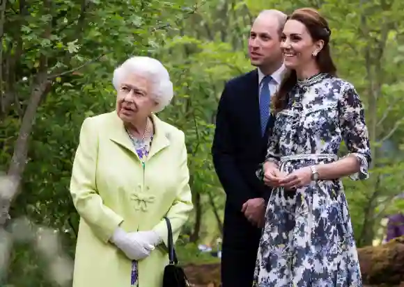 Queen Elizabeth II, Duchess Catherine and Prince William