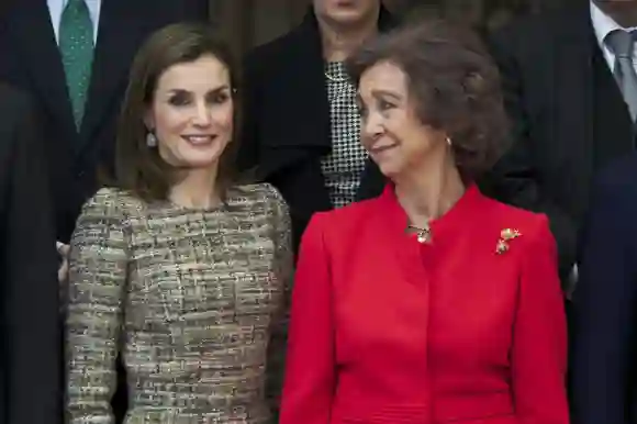 Queen Letizia of Spain and Queen Sofia attend the National Sports Awards 2015, January 23, 2017.