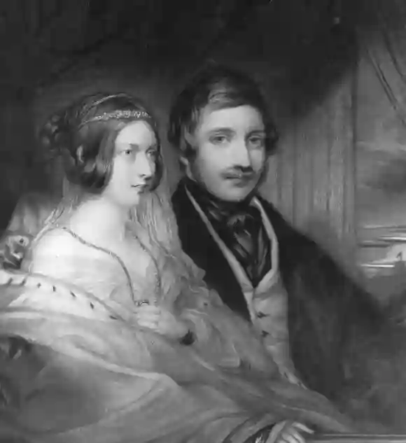 Boceto de la Reina Victoria y el Príncipe Alberto
