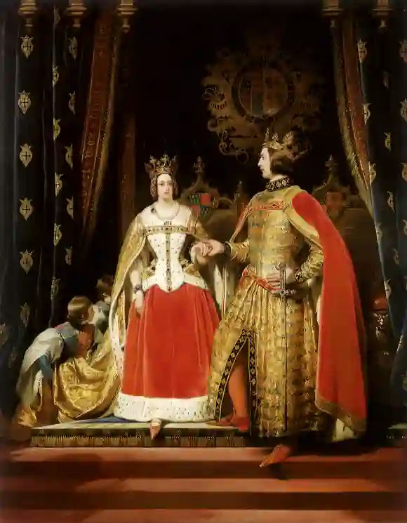 Pintura al óleo de la Reina Victoria y el Príncipe Alberto
