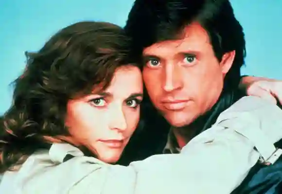 Margot Kidder and Robert Hays in 'Trenchcoat'