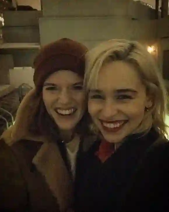 Rose Leslie and Emilia Clarke Game enjoying a girls night out