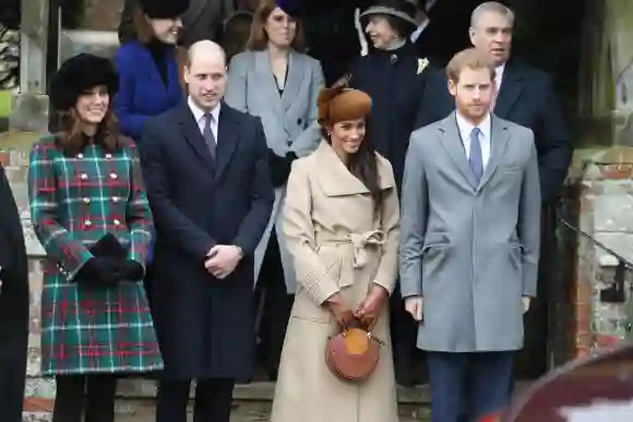 La famille royale assiste à l'office religieux du jour de Noël, le 25 décembre 2017.